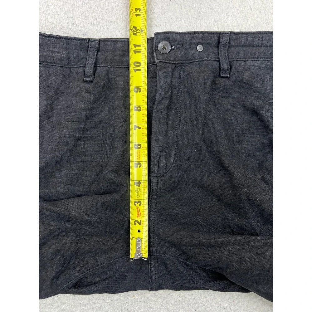 Rag & Bone Mens 34x34 Black Linen Cotton Slim Fit Chino Pants M1723E512BLA